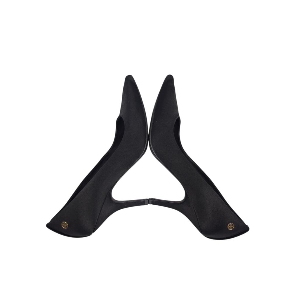 Tory Burch Satin Heels Black Pointed Toe Pumps - Picture 8 of 14
